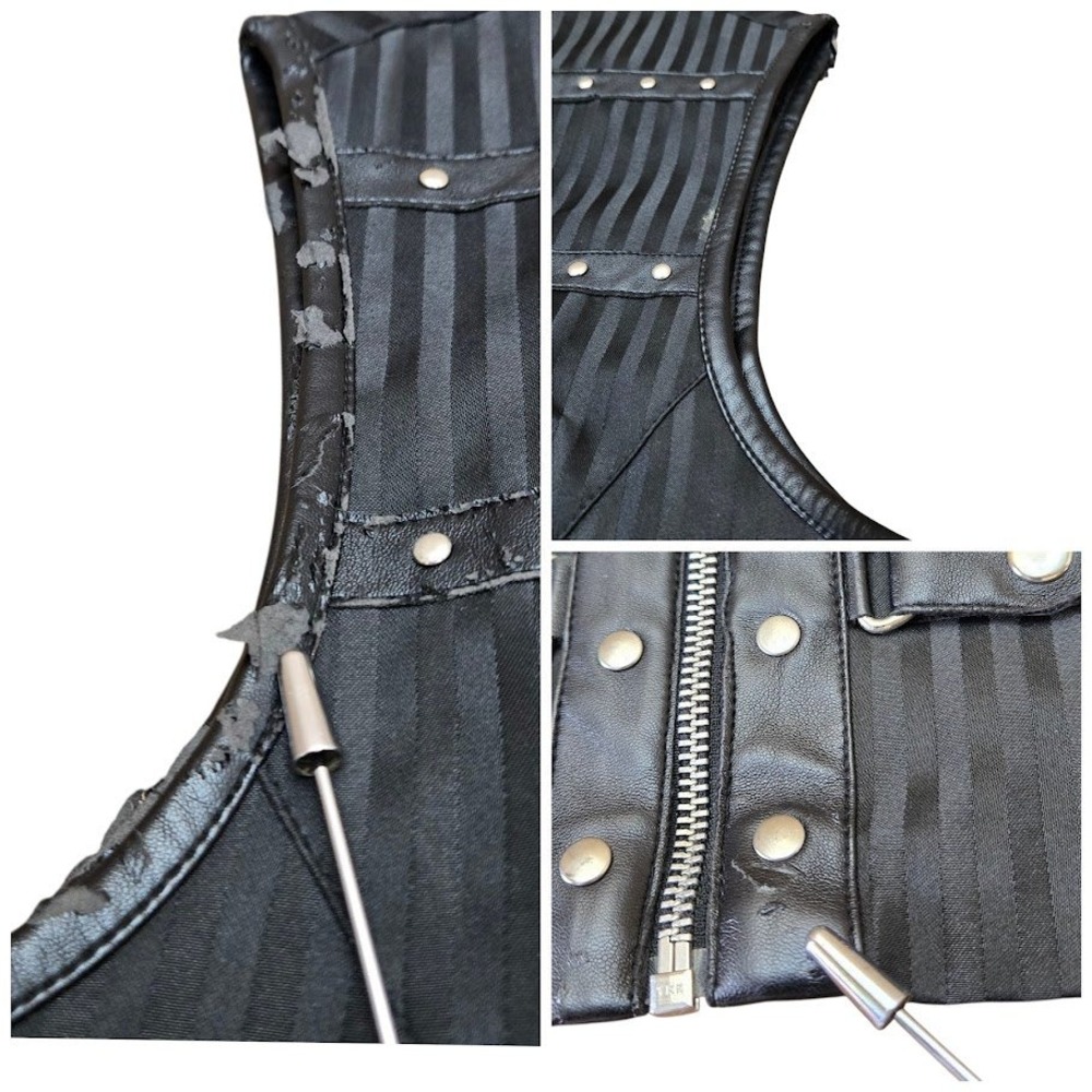 Vintage Goth Men's Studded Vest & D Ring Pants 2 Pc Set Sz L READ DESC - Picture 7 of 13